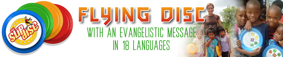 Flying Disc with an Evangelistic Message in 18 Languages